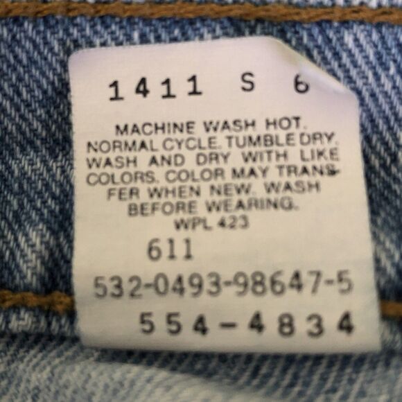 VTG Levis 554 Relaxed 90s Jeans Mens 34x32 Baggy Wide Leg Light Wash USA Made - Picture 9 of 13